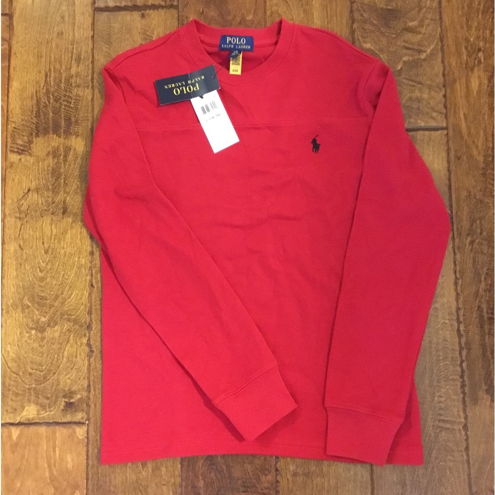 NWT Polo Ralph Lauren Boys Red Thermal Long Sleeve